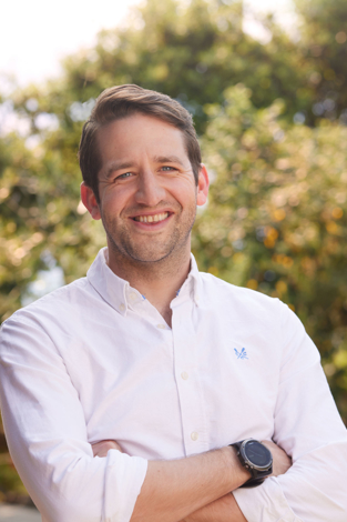 Wind turbines at sunset